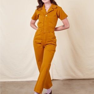 Big Bud Press Short Sleeve Jumpsuit Large Mustard